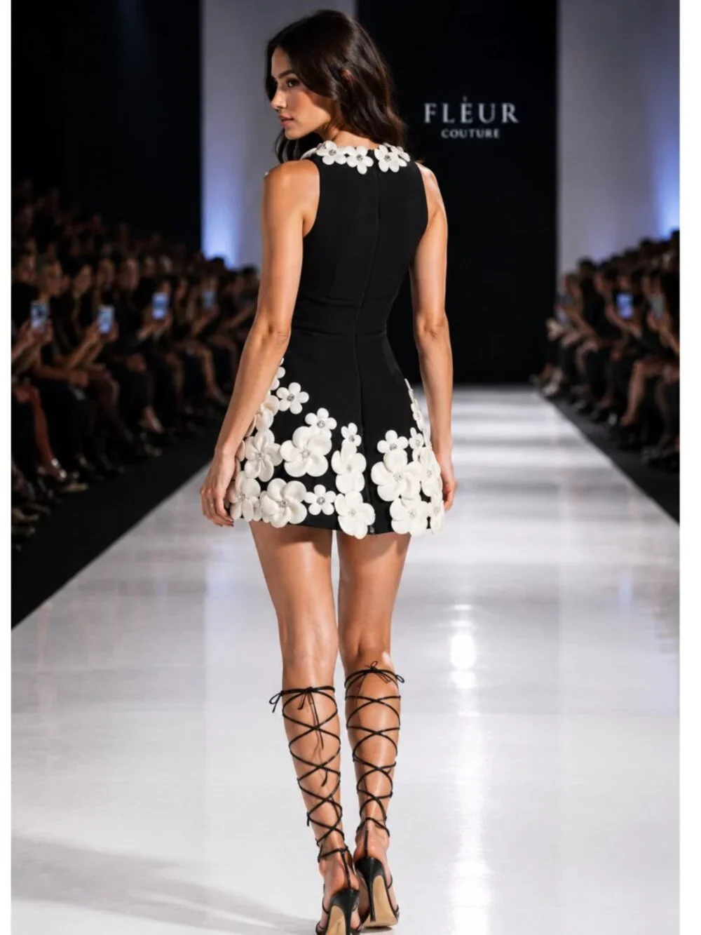 BRONX AND BRONCO  Estelle mini dress with floral embellishments Size S - Picture 2 of 12